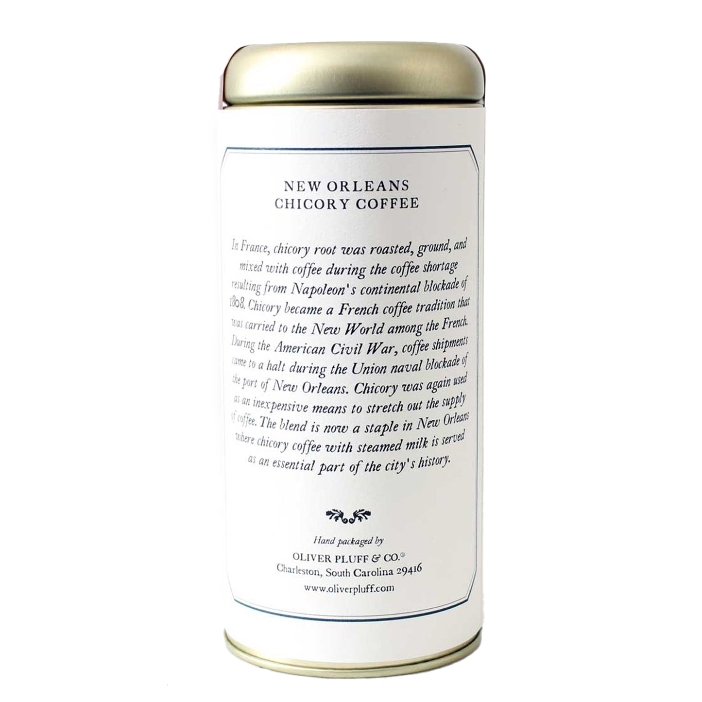 Oliver Pluff & Co New Orleans Chicory Tin Back