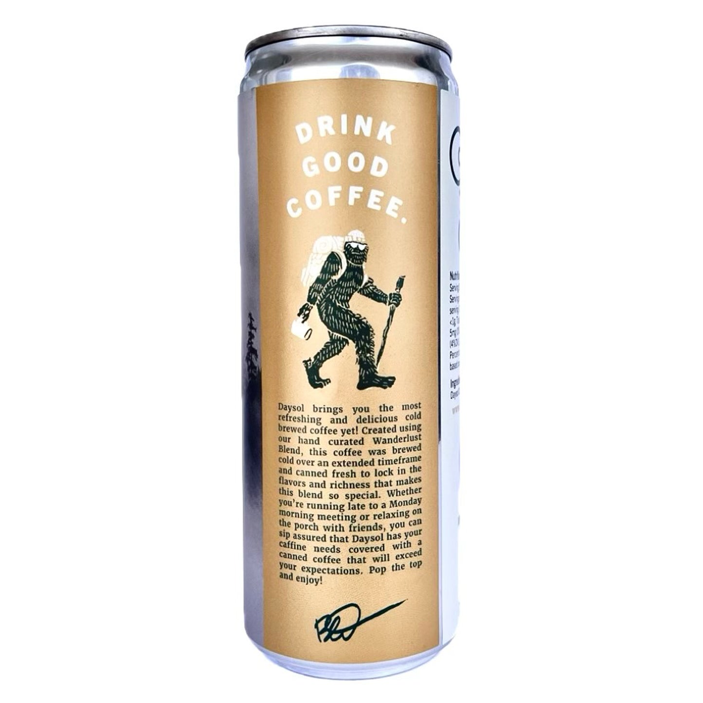 DaySol Wanderlust Cold Brew Can side description