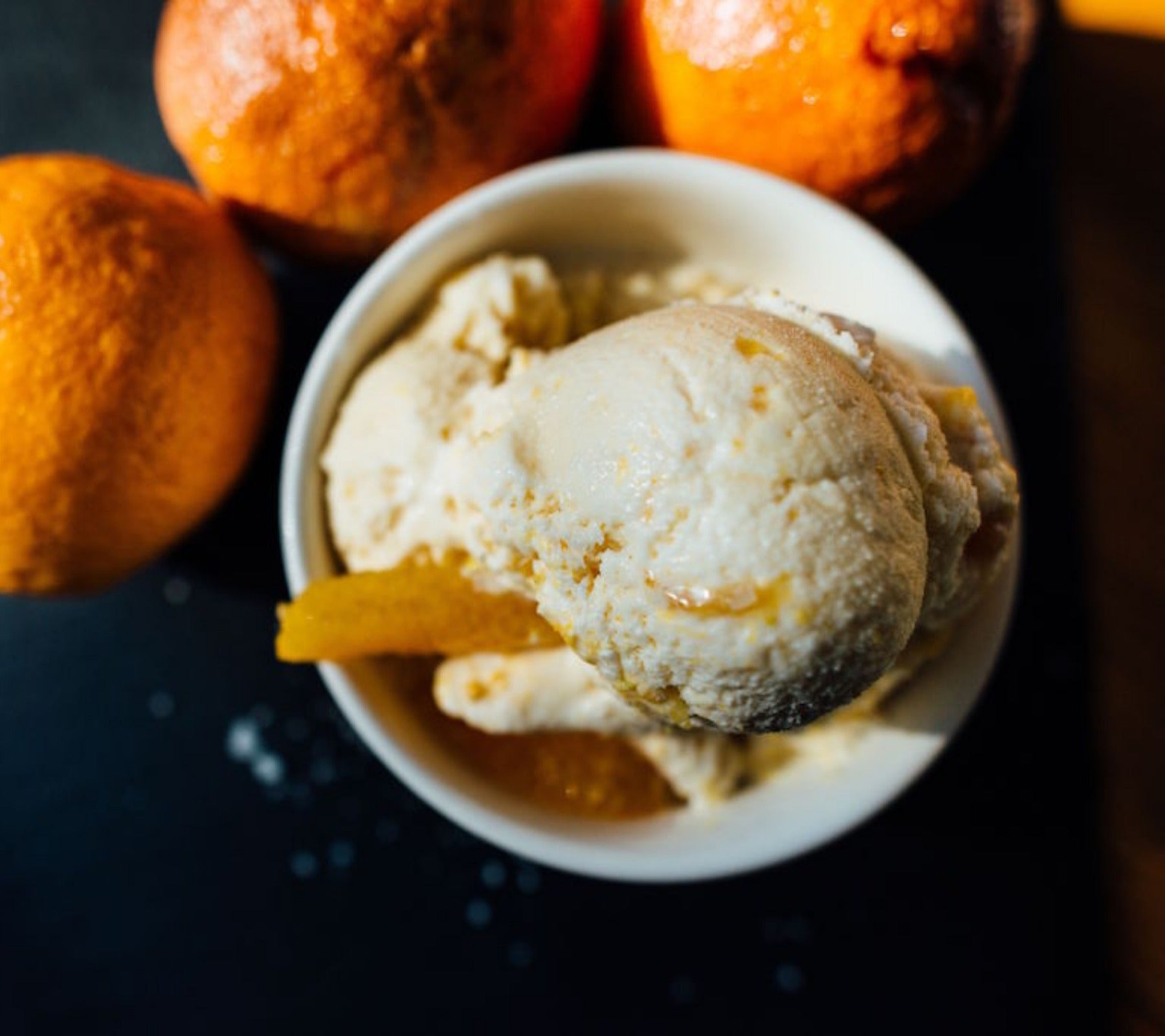 Katie Button's Flan Ice Cream with Caramel Sauce