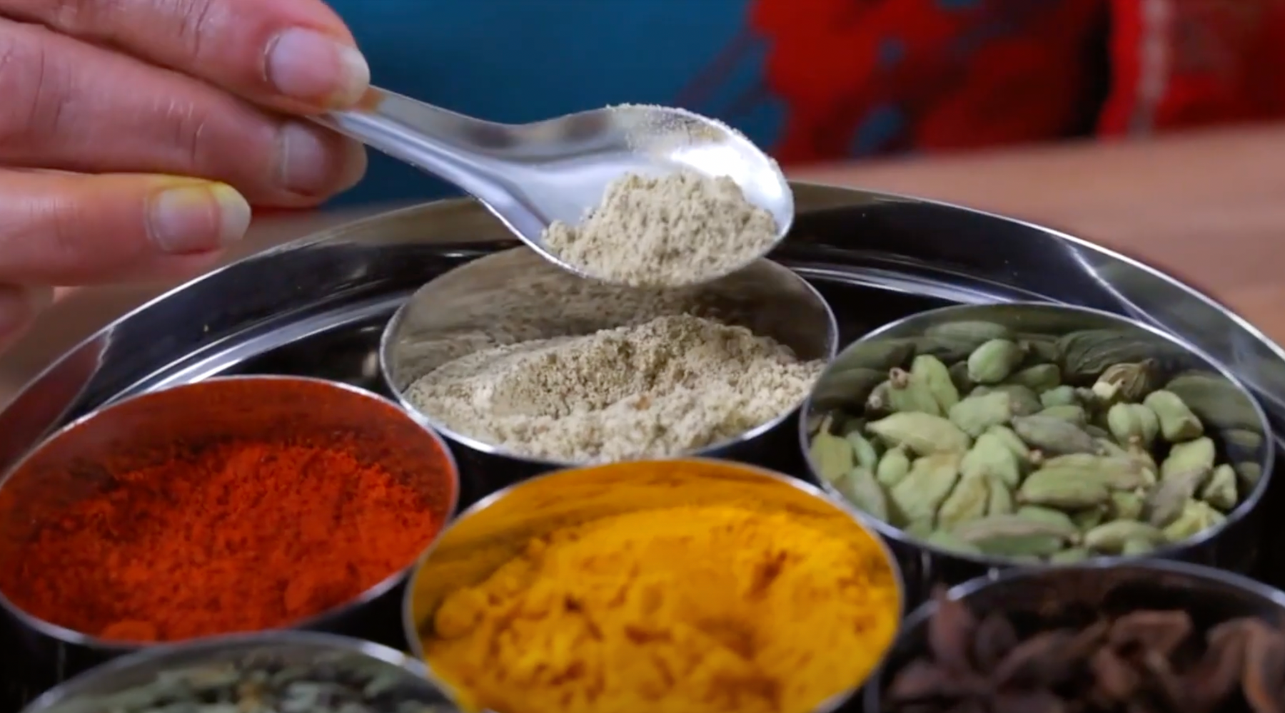 Maneet Chauhan explains the tins of spices in her masala dabba