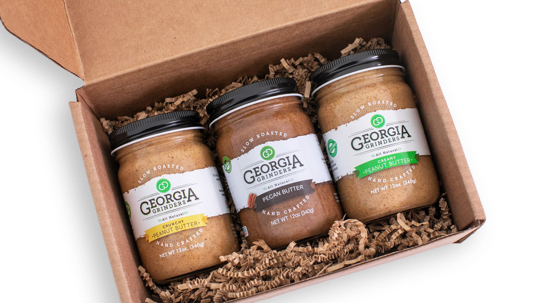 Three-pack of Georgia Grinders nut butters