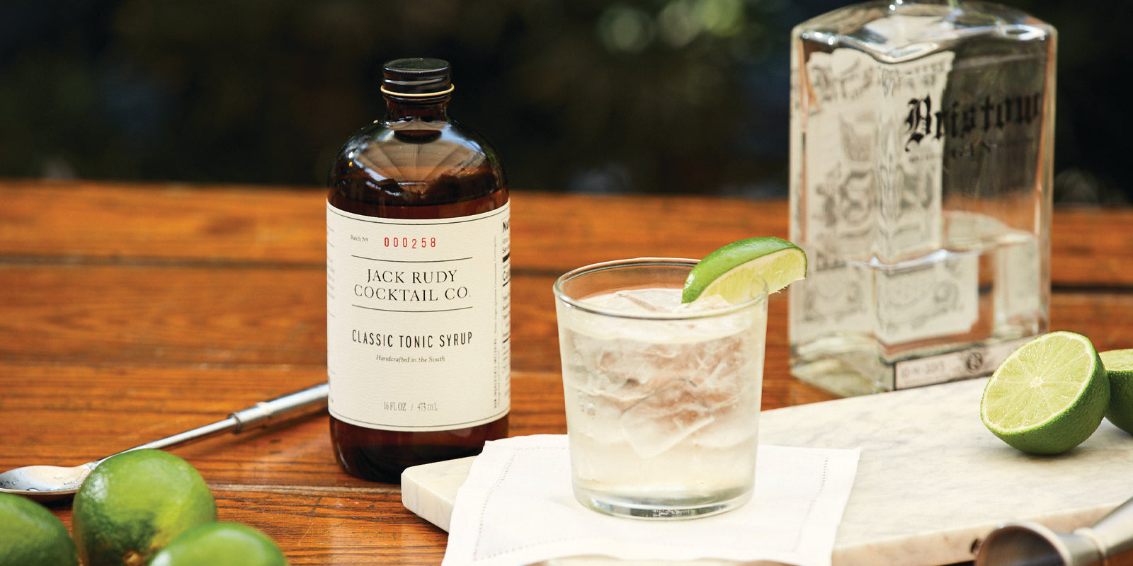 A gin and tonic made with Jack Rudy Co. Classic Tonic Syrup