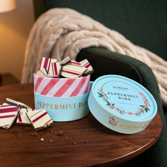 French Broad Chocolates Peppermint Bark Gift Box, 14 oz | The Local Palate Marketplace