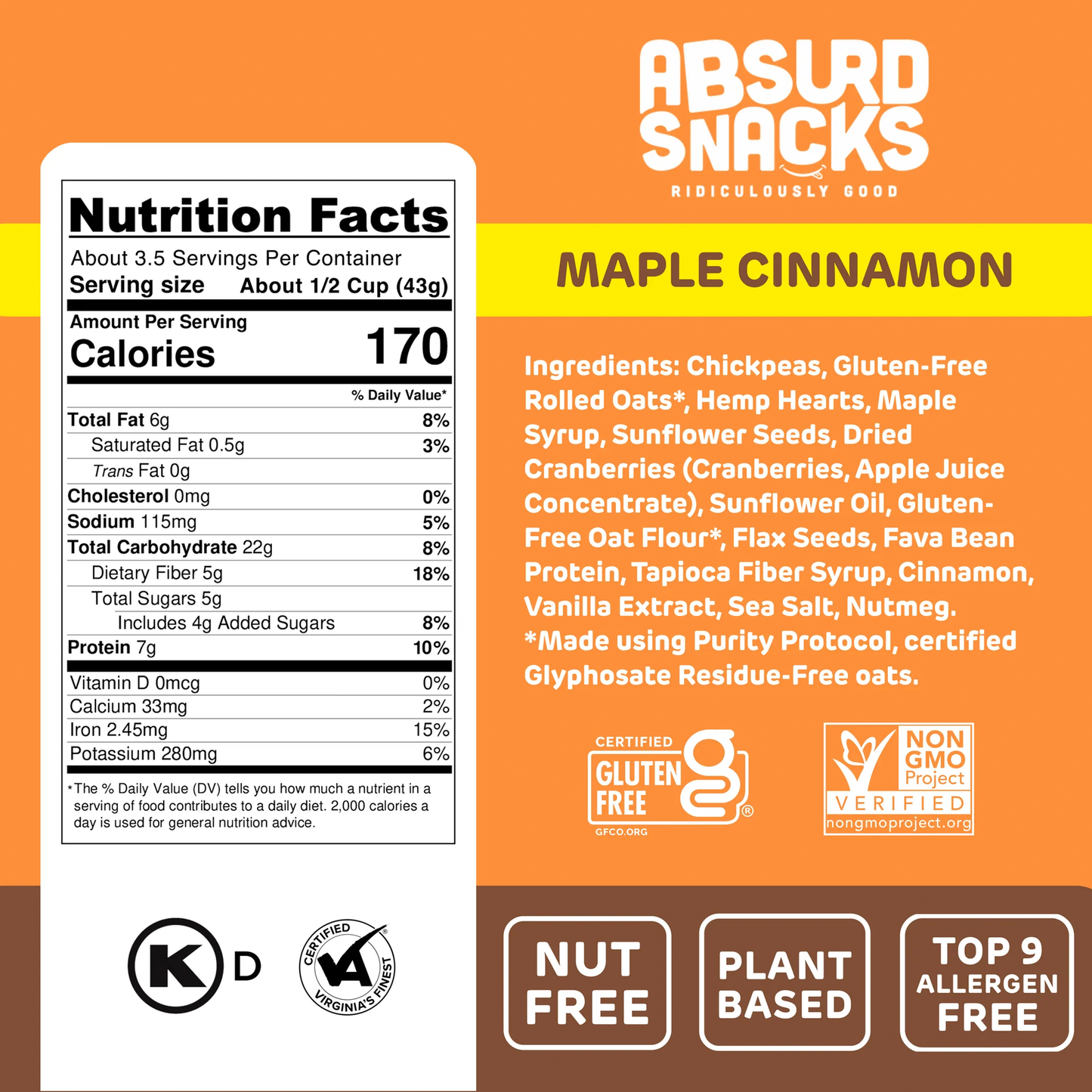Maple Cinnamon Chickpea & Granola Crunch Mix - Single Serve