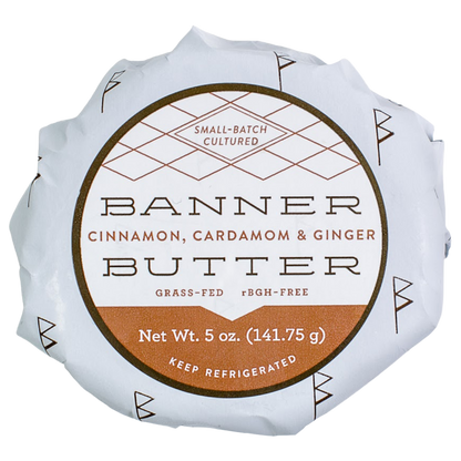 Banner Butter Cinnamon Cardamom and Ginger cultured butter with cultured cream and warming spices