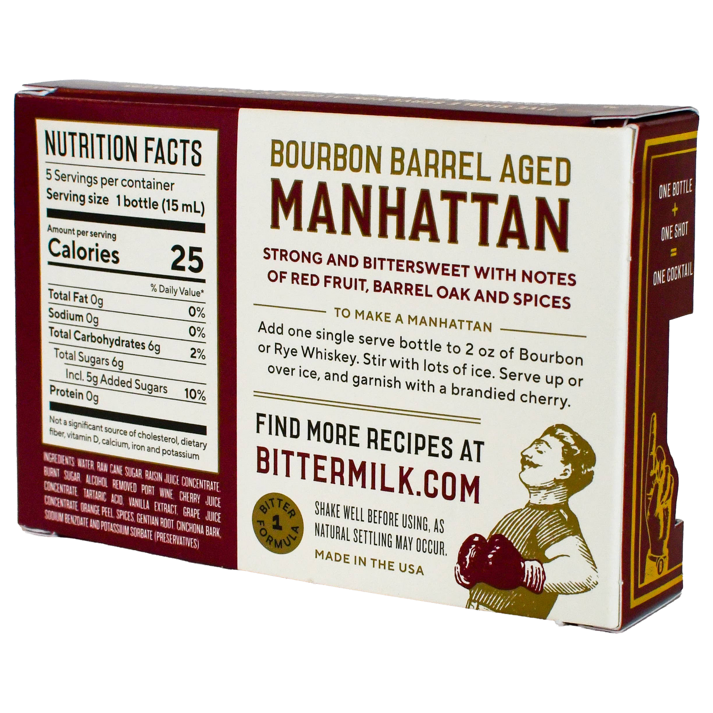 Bittermilk Single Serve Bourbon Barrel Aged Manhattan Cocktail Mixer (5-Pack)