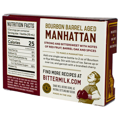 Bittermilk Single Serve Bourbon Barrel Aged Manhattan Cocktail Mixer (5-Pack)