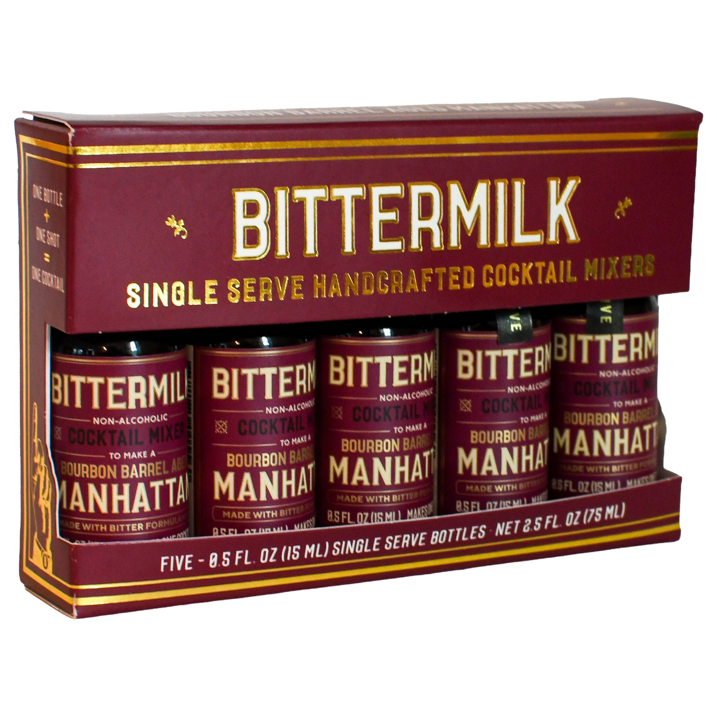 Bittermilk Single Serve Bourbon Barrel Aged Manhattan Cocktail Mixer (5-Pack)