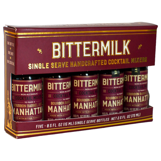 Bittermilk Single Serve Bourbon Barrel Aged Manhattan Cocktail Mixer (5-Pack)