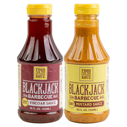 Food for the Southern Soul Blackjack Vinegar and Mustard BBQ Sauce Duo