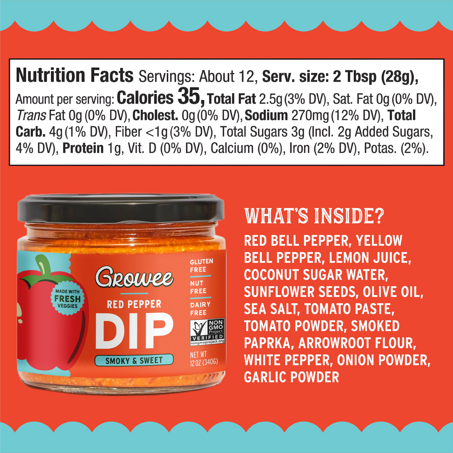 Growee Roasted Red Pepper Dip