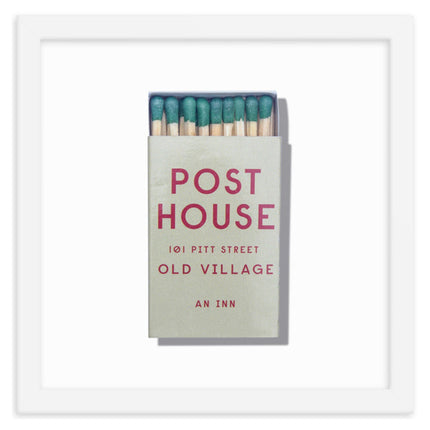 White Framed Matchbook Print from The Post House in Charleston, South Carolina