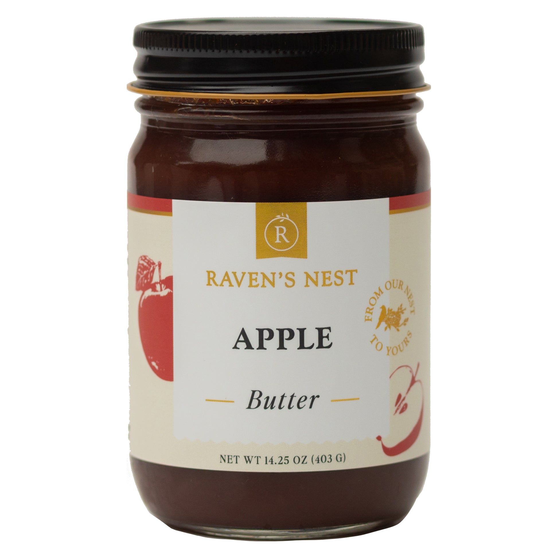 Raven's Nest Apple Butter in a 14.25oz Glass Jar with a Screw Top