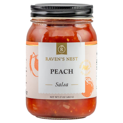 Raven's Nest Peach Salsa Jar