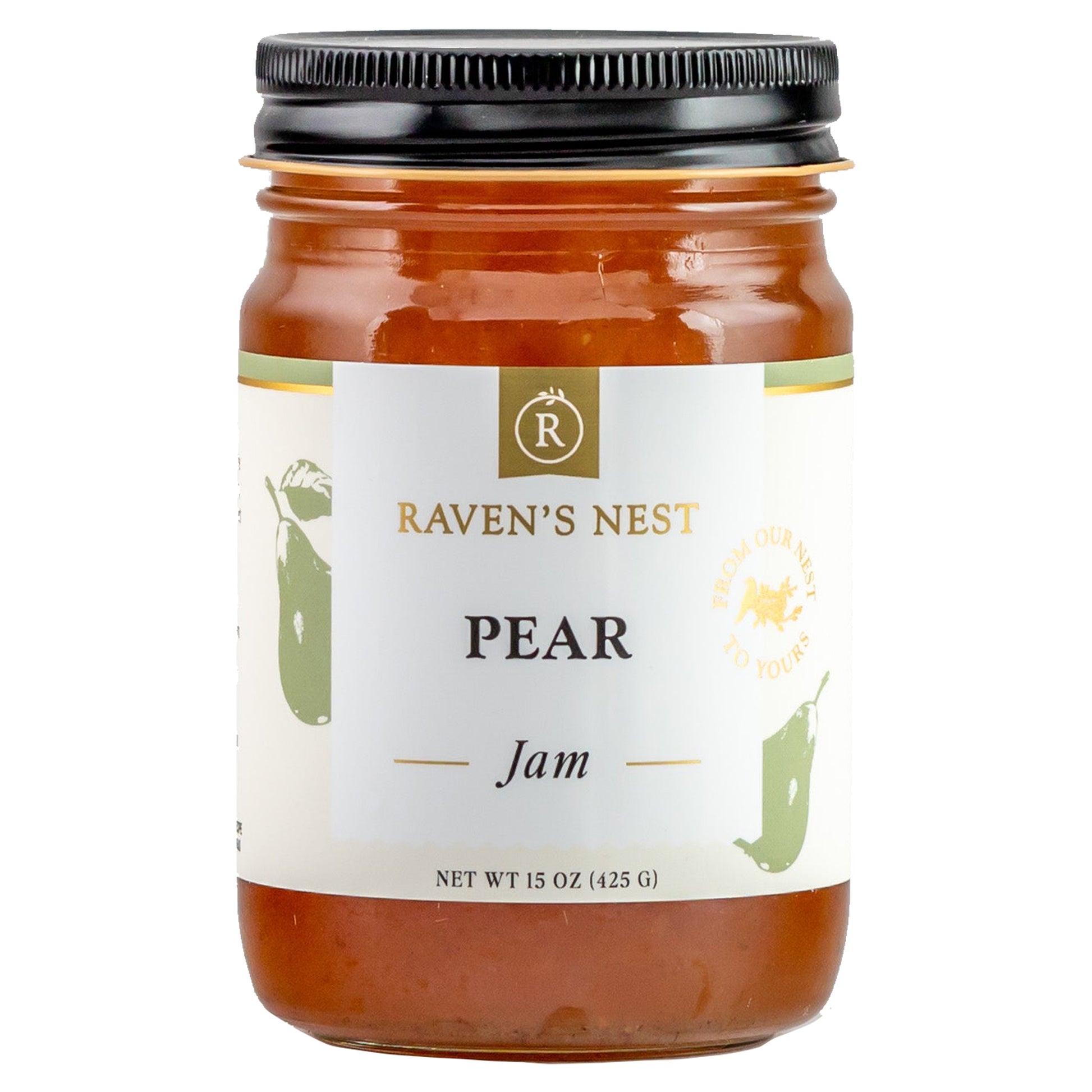 Raven's Nest Pear Jam - 15oz glass jar with screw top lid