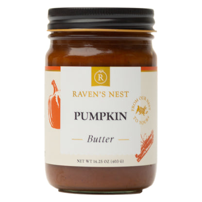 Raven's Nest Pumpkin Butter in a 14.25oz Glass Jar with a Screw Top